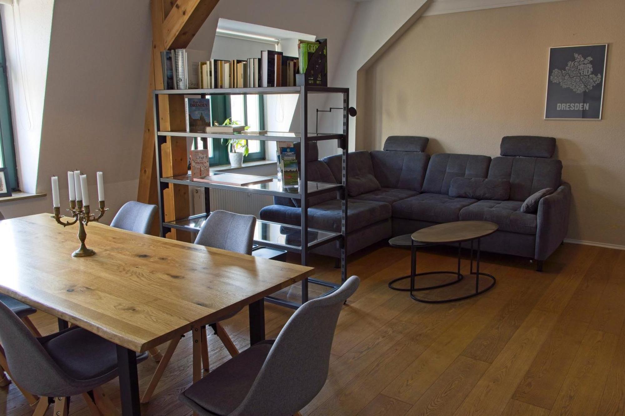 Neustadt-Aussicht - Grosse Wohnung Mit Balkon Dresden Eksteriør billede